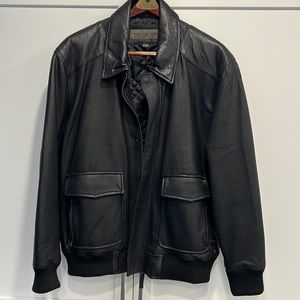 Black Andrew Marc 2XL leather bomber **like new**